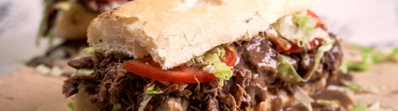 Sandwich with meat and salad